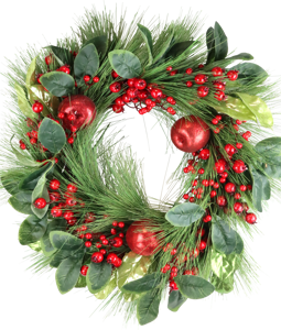 2435 WREATH RED BERRIES